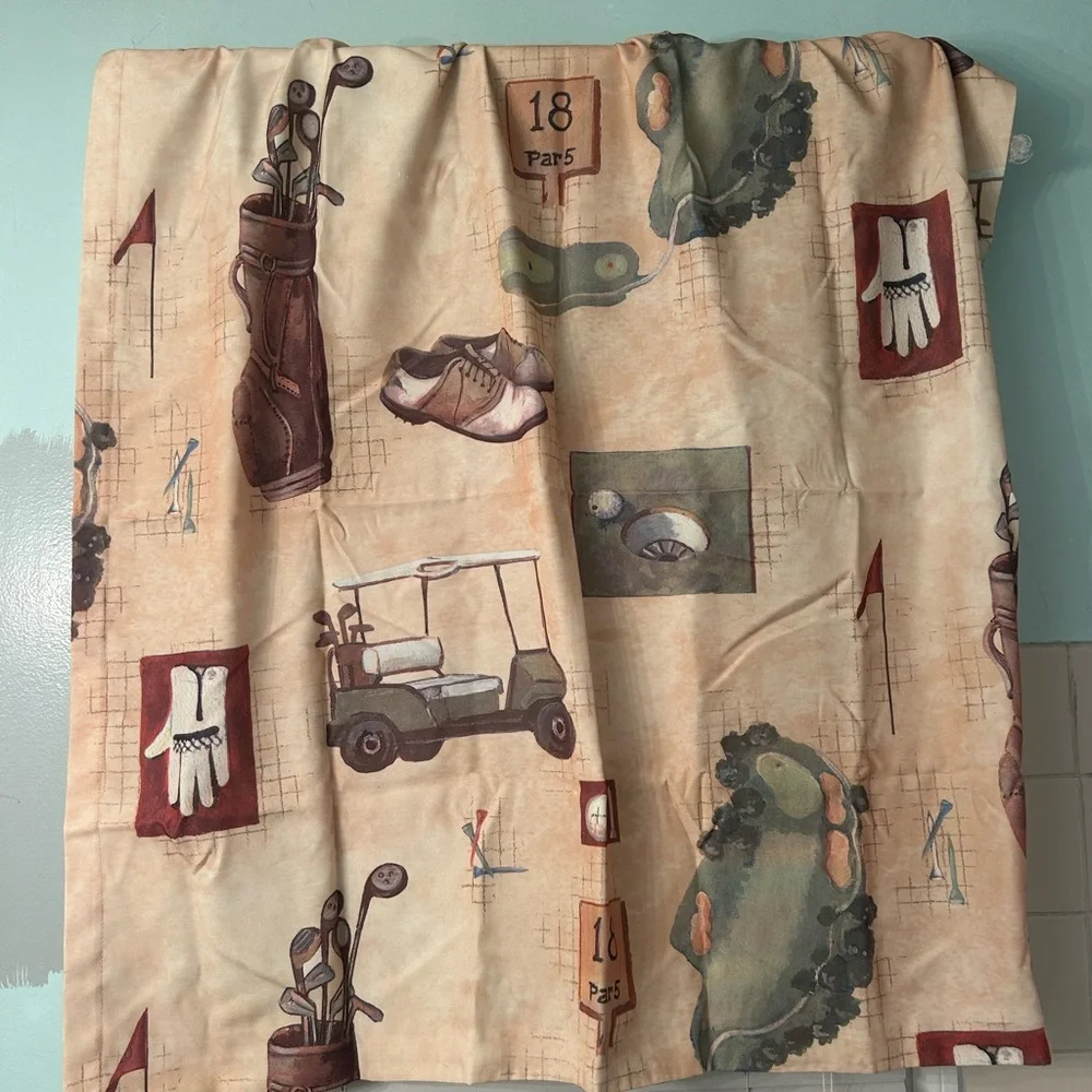 Golf Theme Shower Curtain Set NWT